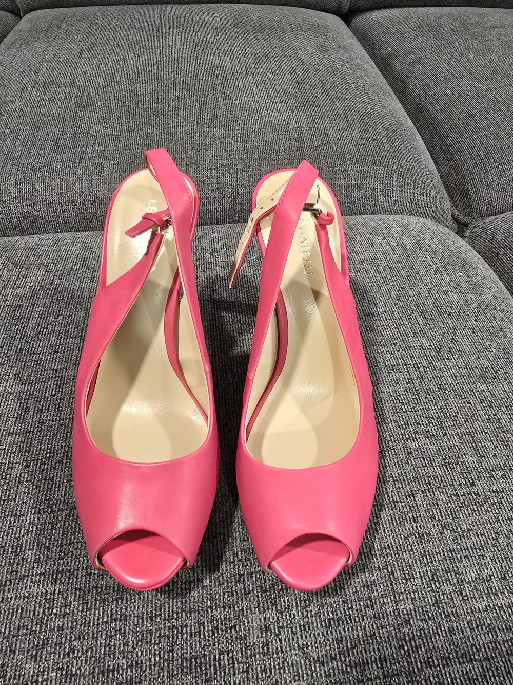 le chateau Hot Pink Peep-Toe Slingback Heels
